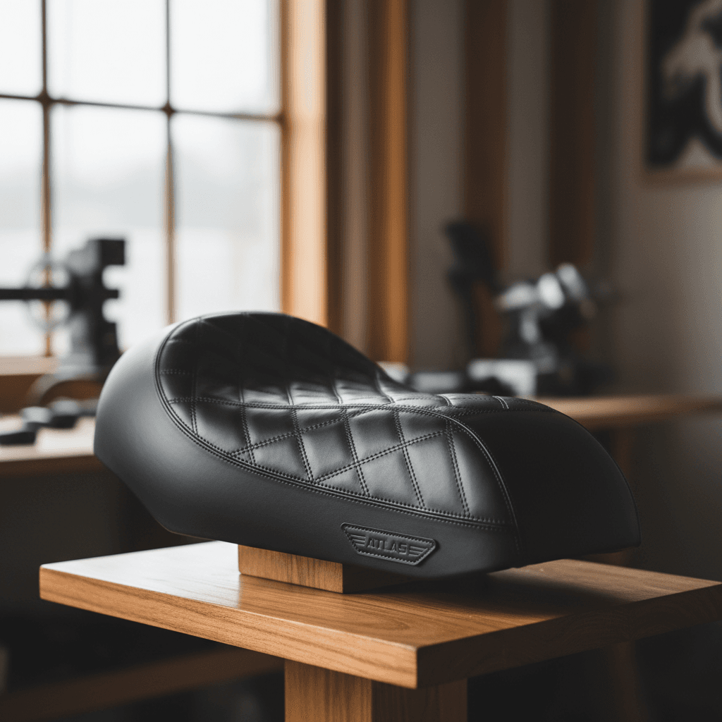 Leather seat before and after restoration showing repair and color refinishing